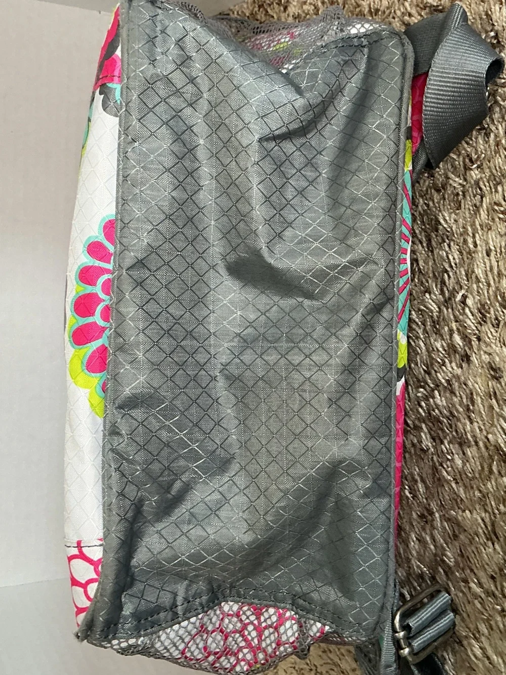 Thirty One Hostess Exclusive Backpack Bubble Bloom Floral Pink White & Teal EUC